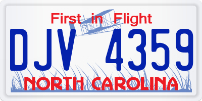 NC license plate DJV4359