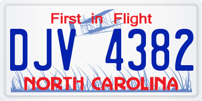 NC license plate DJV4382