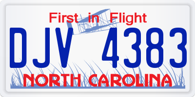NC license plate DJV4383