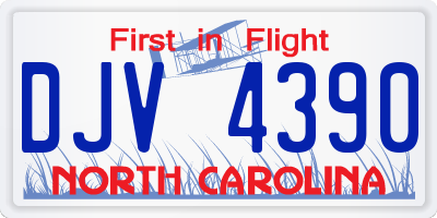 NC license plate DJV4390