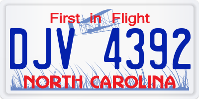 NC license plate DJV4392