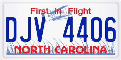 NC license plate DJV4406