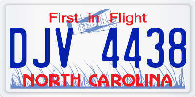 NC license plate DJV4438