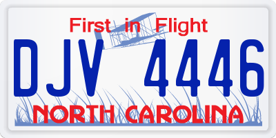 NC license plate DJV4446