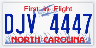 NC license plate DJV4447