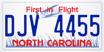 NC license plate DJV4455