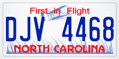 NC license plate DJV4468
