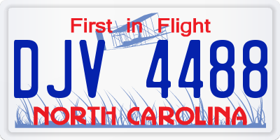 NC license plate DJV4488