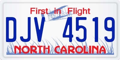 NC license plate DJV4519