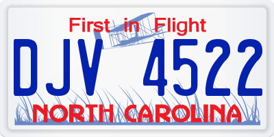 NC license plate DJV4522