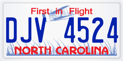 NC license plate DJV4524