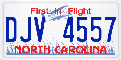 NC license plate DJV4557