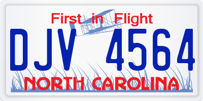 NC license plate DJV4564