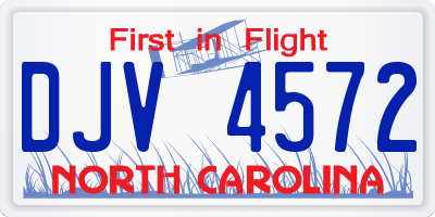 NC license plate DJV4572