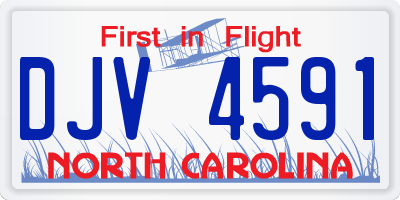 NC license plate DJV4591