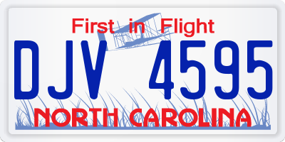 NC license plate DJV4595