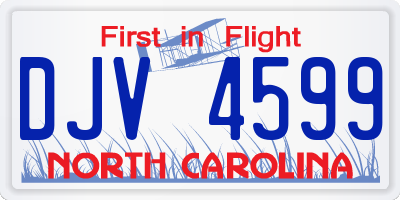 NC license plate DJV4599