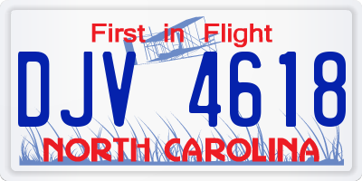 NC license plate DJV4618