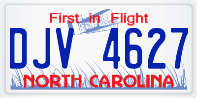 NC license plate DJV4627