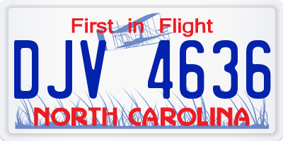NC license plate DJV4636