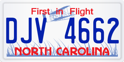 NC license plate DJV4662