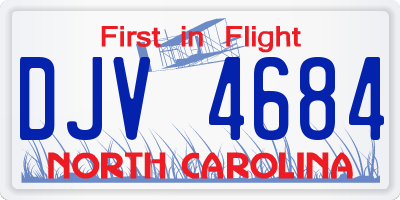 NC license plate DJV4684