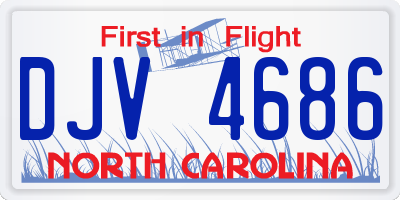 NC license plate DJV4686