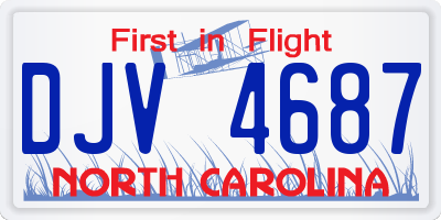 NC license plate DJV4687