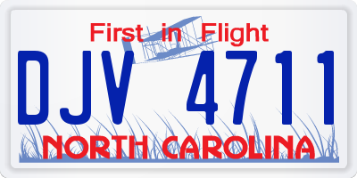 NC license plate DJV4711