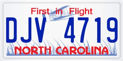 NC license plate DJV4719