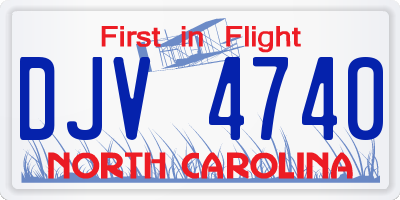NC license plate DJV4740