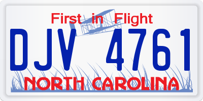 NC license plate DJV4761