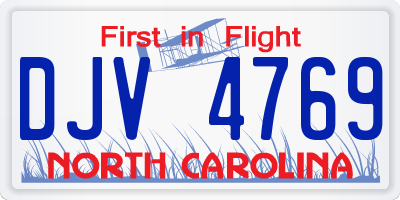 NC license plate DJV4769