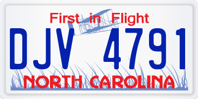 NC license plate DJV4791
