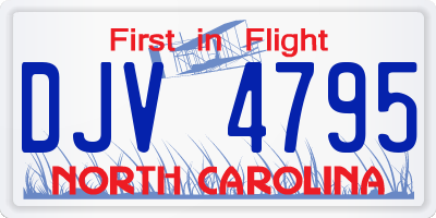 NC license plate DJV4795