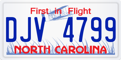 NC license plate DJV4799