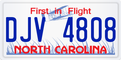 NC license plate DJV4808