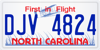 NC license plate DJV4824