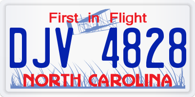 NC license plate DJV4828