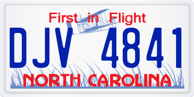 NC license plate DJV4841