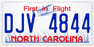 NC license plate DJV4844