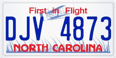 NC license plate DJV4873