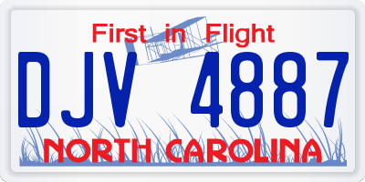NC license plate DJV4887