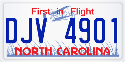 NC license plate DJV4901