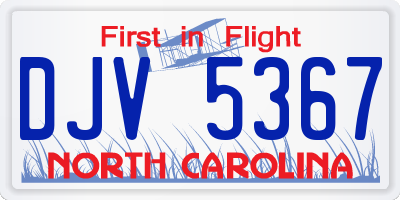NC license plate DJV5367