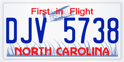 NC license plate DJV5738