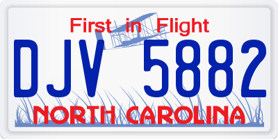 NC license plate DJV5882