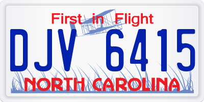 NC license plate DJV6415