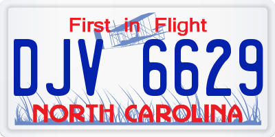 NC license plate DJV6629