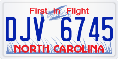 NC license plate DJV6745